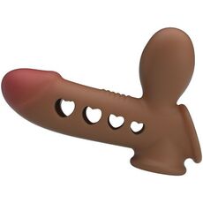 Manson Penis Pretty Love "Tyronn cu Pompa Airbag"​ 20 cm - Maro - culoare si material