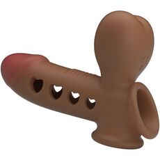 Manson Penis Pretty Love "Tyronn cu Pompa Airbag"​ 20 cm - Maro - detaliu finisaj