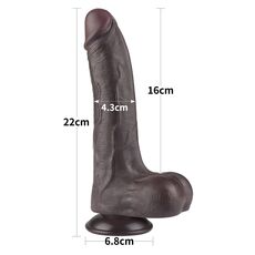 Dildo Realistic  8.5" Lovetoy "Sliding Skin Dual Layer Dong" 22 cm - vedere laterala