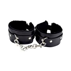 Catuse cu blanita, Bound to Please, Furry Plush Wrist Cuffs, Negru#