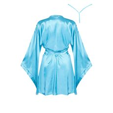 Set Neglije Satin si tanga Samira Beauty Night - Albastru