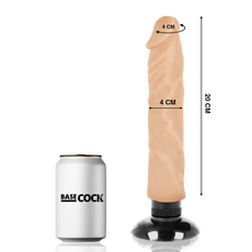 Vibrator Realistic Twix »BaseCock« 20 cm - Natural#