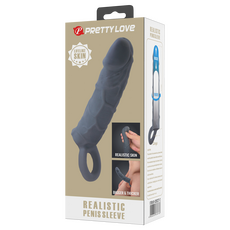 Manson realist pentru penis, Pretty Love, gri inchis#