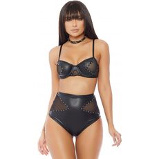 Set Lenjerie Forplay Addiction Bra and Panty - Negru