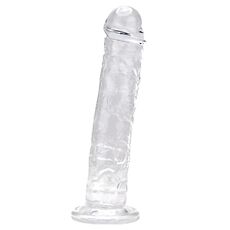 Dildo Transparent, Loving Joy, cu ventuza Suction Cup, 22 cm#