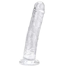 Dildo Transparent, Loving Joy, cu ventuza Suction Cup, 22 cm#