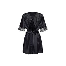 Set Neglije Satin si Tanga Delight Beauty Night - Negru