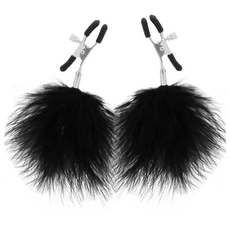 Cleme Sfarcuri Darkness "Fur Nipple Clamps" -  Negru##