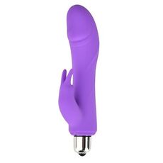Vibrator Loving Joy, Silicone Mini Rabbit Bullet, Violet, 7 functii
