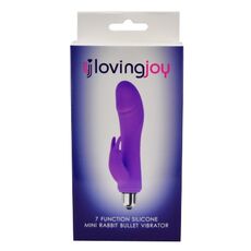 Vibrator Loving Joy, Silicone Mini Rabbit Bullet, Violet, 7 functii#