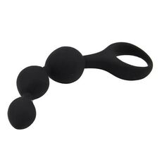 Triple Ripple Anal Beads, Loving Joy, Negru#