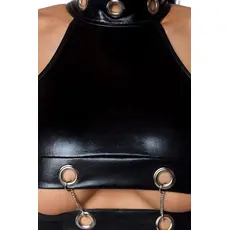 Set Pantaloni si Top Latex Look Combination 15 Saresia - Negru
