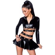 Set Jacheta si Fusta Wetlook Saresia - Negru