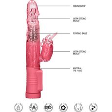 Vibrator Shots Toys »Rotating Beetle« 23 cm - Roz#
