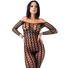 Bodystocking Plasa One Touch Rimes - Negru
