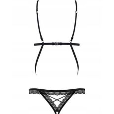 Body senzual negru cu bretele deschise - Obsessive 865#