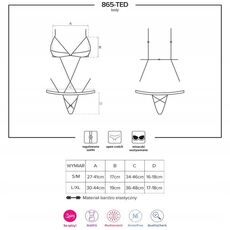Body senzual negru cu bretele deschise - Obsessive 865#