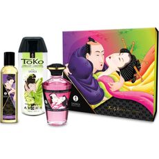 Shunga - Fruity Kisses Collection,  Kit masaj erotic pentru cupluri#