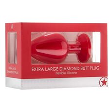 Butt Plug OUCH, Extra Large Diamond, Rosu#