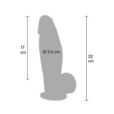 Ultra Realistic Dildo Silicon Hidden Desire, Dual Density, Inferno, 22 cm - detaliu finisaj