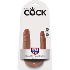 Dildo Dublu King Cock Double Trouble, 15 cm