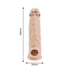 Manson Prelungitor Penis, Rev-Sleeves Girthy Realistic, Silicon, 19 cm
