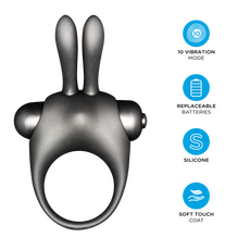 Kit pentru excitare și stimulare sexuală Orgie, Inel cu Vibratii Bunny - Liquid Vibrator Tingling