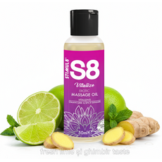 ulei de masaj erotic S8 Vitalize cu lime si ghimbir picant, 50 ml