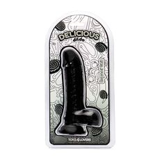 Dildo cu scrot negru Parfumat Dan Liquorice Delicious, Toyz4Lovers, 18 cm