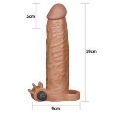 Manson pentru extensia penisului, cu vibrator detasabil, Lovetoy,  21 cm