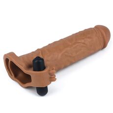 Manson pentru extensia penisului, cu vibrator detasabil, Lovetoy,  21 cm