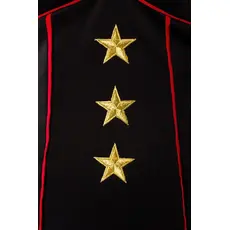 Saresia Military Dress cu jacheta – Rochie mini neagra cu detalii rosii si epoleți decorativi