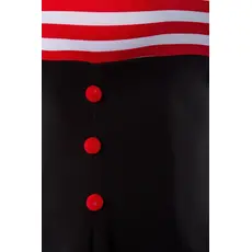 Saresia Military Dress cu jacheta – Rochie mini neagra cu detalii rosii si epoleți decorativi