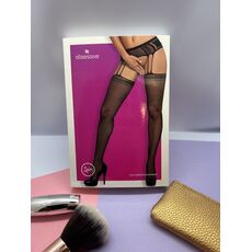 Ciorapi portjartier plasa, Obsessive Ouvert S227, negru, S/L