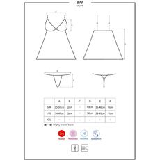 Set Babydoll si Bikini Obsessive Azul - Neagru