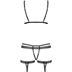 Set Lenjerie Intima Obsessive 855 Sensuelle Jarretel - Negru