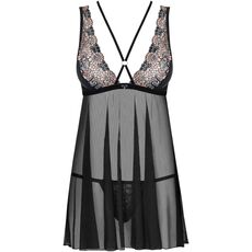 Set Babydoll si Bikini Obsessive Azul - Neagru
