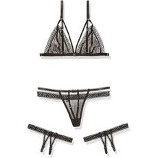 Set Lenjerie Intima Obsessive 855 Sensuelle Jarretel - Negru