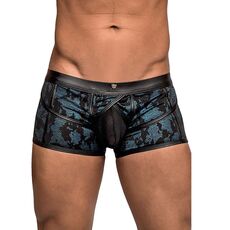 Pantaloni scurti,Male Power,Strappy Short, Blue/Black, detalii din piele