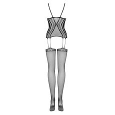 Bodystocking Plasa Obsessive F227 Model Portjartier - Negru