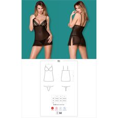 Set Camasa de Noapte si Bikini Night Seduction Cheyanne Obsessive -Negru