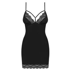 Set Camasa De Noapte Si Chilot Diyosa Obsessive - Negru - vedere laterala