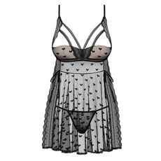Set Babydoll si Bikini Obsessive Heartia - Negru