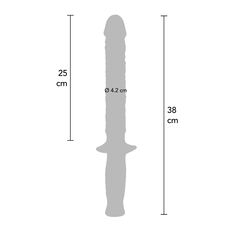 Dildo Realistic Negru model sabie, Get Real, Dong The Manhandler, dildo XXL 38 cm