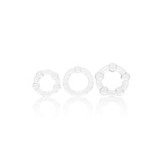 Set 3 inele penis, CalExotics, Island Rings, transparente