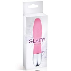 Vibrator Finger Glamy, Roz, [11cm x 2cm] - vedere frontala