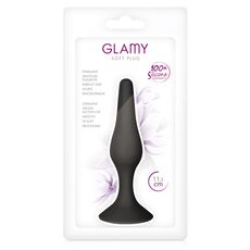 Plug Anal cu Ventuză Negru, Glamy, 11,5 cm, negru, (S)