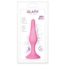 Plug Anal cu Ventuză Negru, Glamy, 12,5 cm, roz, (M)