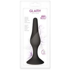 Plug Anal cu Ventuză Negru, Glamy, 15 cm, negru, (L)