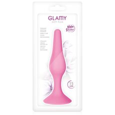 Plug Anal cu Ventuză Negru, Glamy, 15 cm, roz, (L)